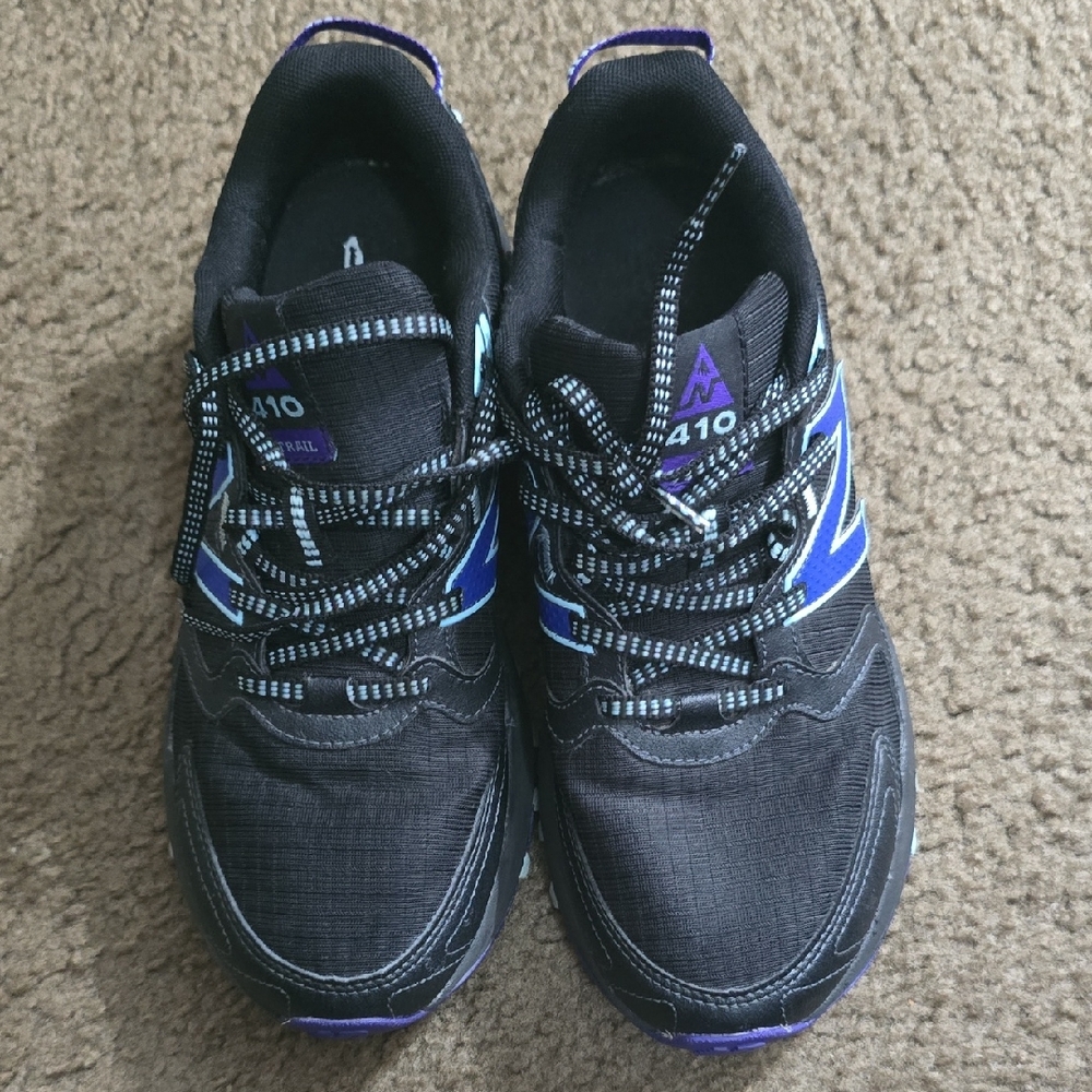 New Balance Black and Blue Sneakers with Textured Sole